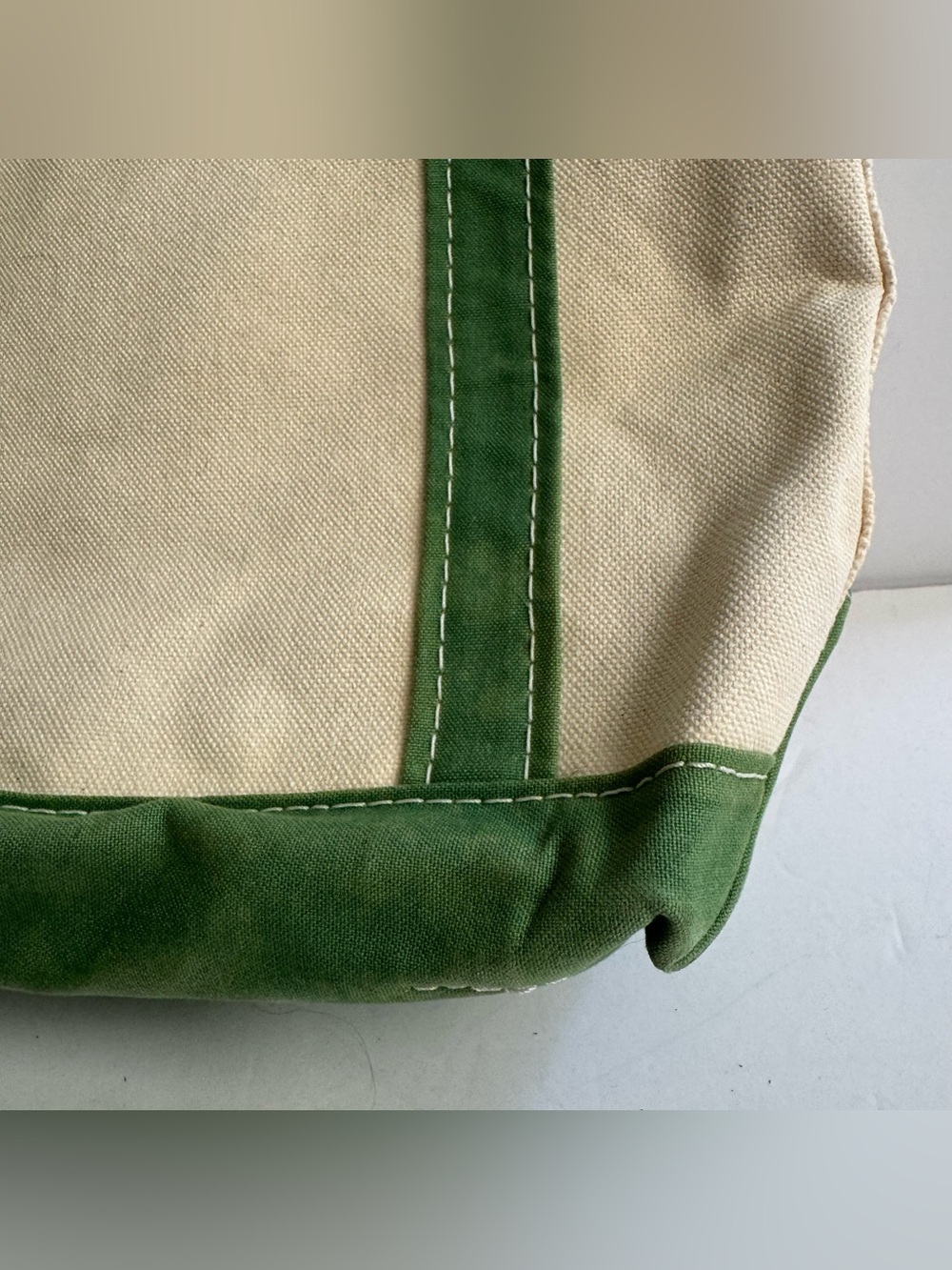 Vintage L.L. Bean Boat And Tote Small Green Canvas Open Top USA Preppy Coastal - Picture 5 of 15